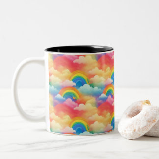 Rainbows and Clouds Two-Tone Coffee Mug