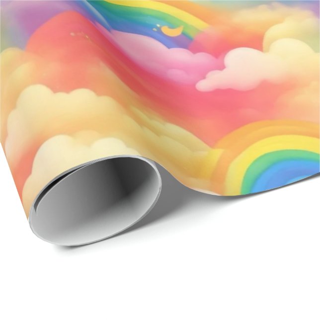 Rainbows and Clouds Wrapping Paper (Roll Corner)