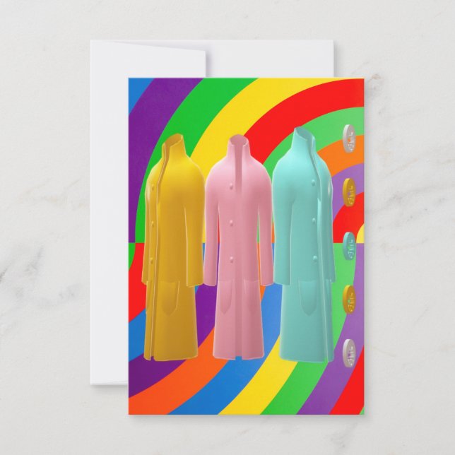 RAINBOWS AND COATS FASHION DESIGN INVITATION (Front)