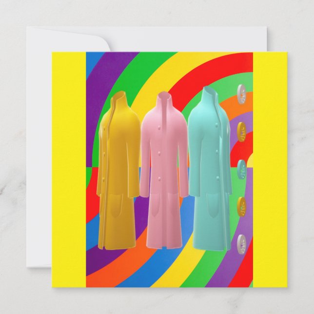 RAINBOWS AND COATS FASHION DESIGN INVITATION POSTC (Front)