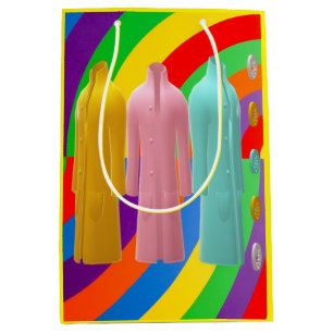 RAINBOWS AND COATS FASHION DESIGN    MEDIUM GIFT BAG