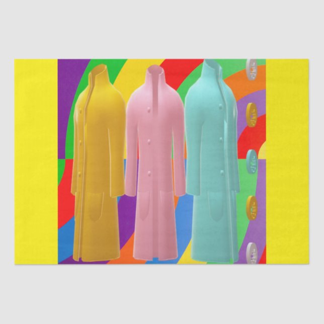 RAINBOWS AND COATS FASHION DESIGN   TISSUE PAPER (Front)