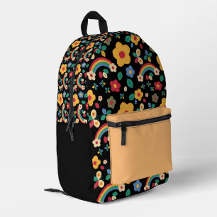 Rainbows And Florals Printed Backpack