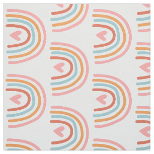 Rainbows and Hearts Fabric