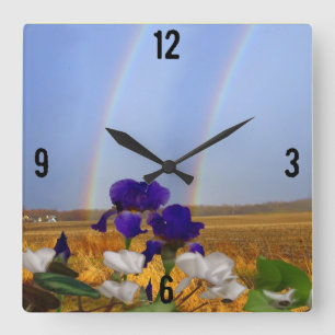 Rainbows and Irises Wall Clock