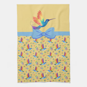 Rainbows and Love Humming Bird in Banana Tea Towel