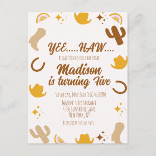 Rainbows and Rodeos Groovy Birthday   Postcard