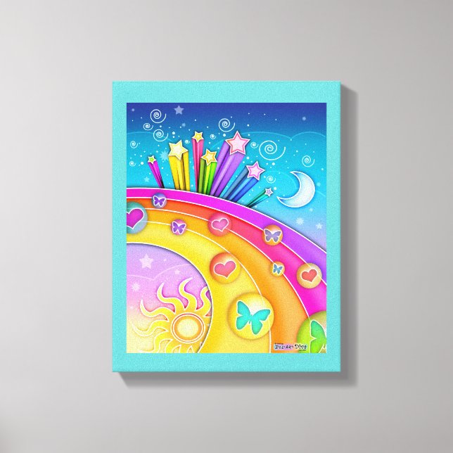 Rainbows and Stars Pop Art Sky Gallery  Wrapped Ca Canvas Print (Front)