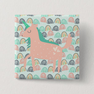 Rainbows and Unicorns 15 Cm Square Badge