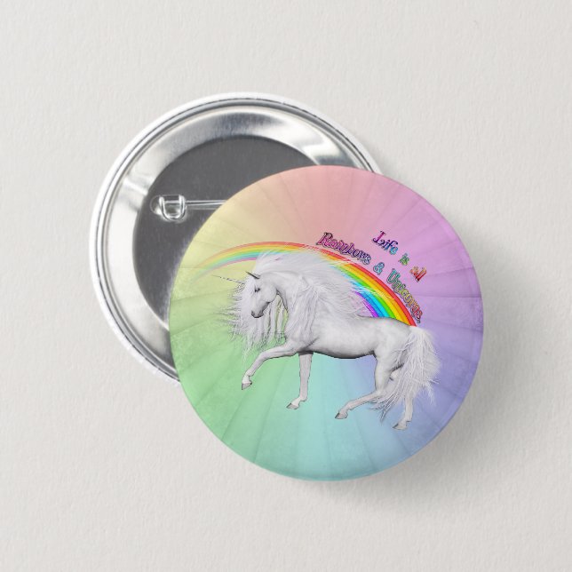 Rainbows and Unicorns 6 Cm Round Badge (Front & Back)