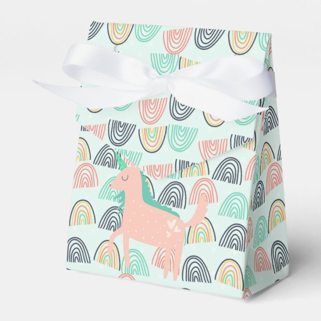 Rainbows and Unicorns Favour Box (Front Side)
