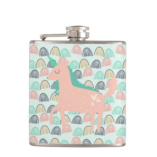 Image of Rainbows and Unicorns Hip Flask