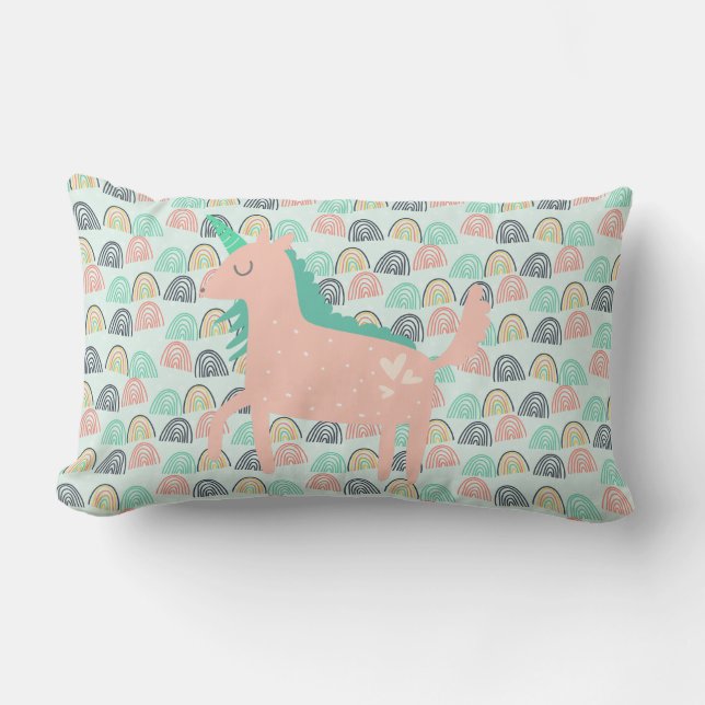 Rainbows and Unicorns Lumbar Cushion (Front)