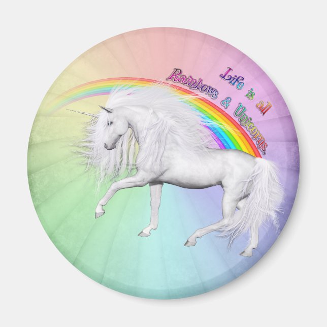 Rainbows and Unicorns Magnet (Front)