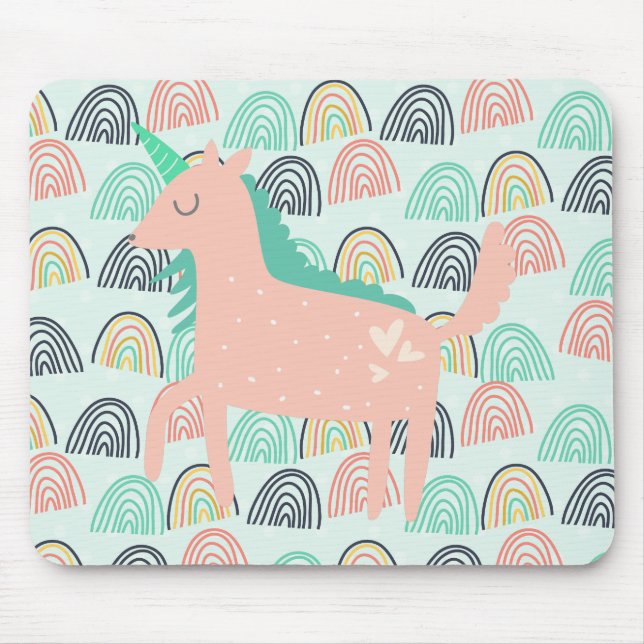 Rainbows and Unicorns Mouse Mat (Front)