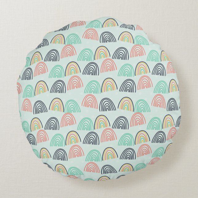 Rainbows and Unicorns Round Cushion (Back)