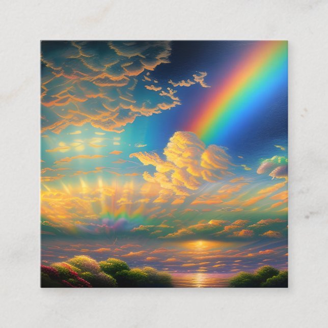 Rainbows are among the most beautiful and awe-insp square business card (Front)