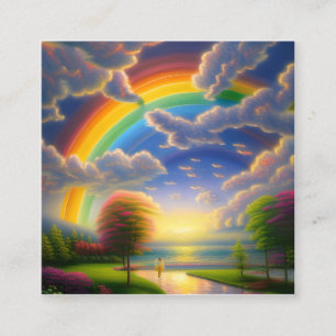 Rainbows are among the most beautiful and awe-insp square business card