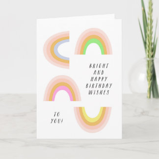 Rainbows Birthday Card, modern, bright, kids Card