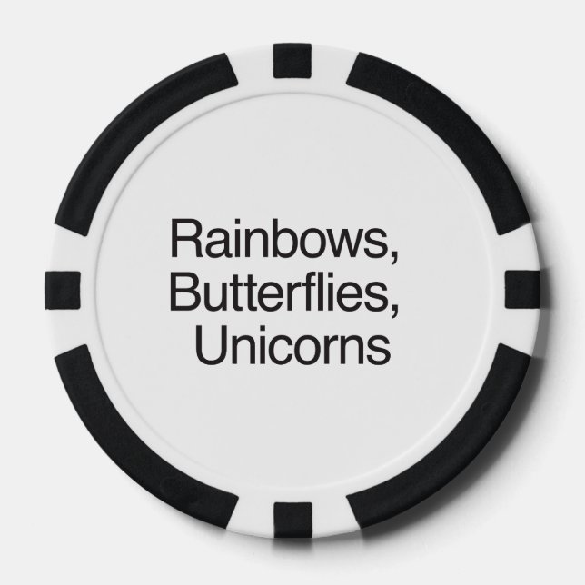 Rainbows, Butterflies, Unicorns Poker Chips (Front)