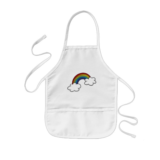 Rainbows & clouds kids apron (Front)