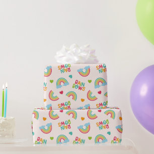 Rainbows & Clouds Pattern Wrapping Paper