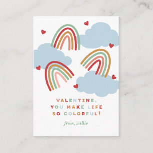 Rainbows Colourful Life Class Valentine Card