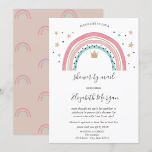 Rainbows Crown Virtual Baby Shower By Mail  Invitation