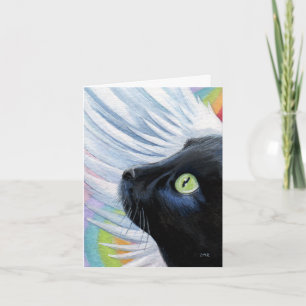 Rainbow's End Angel Cat Painting Note Card