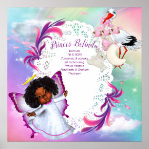 Rainbows, Fluffy clouds & Butterfly Baby Girl Poster
