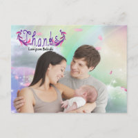 Rainbows, Fluffy clouds & Butterfly Photo Postcard