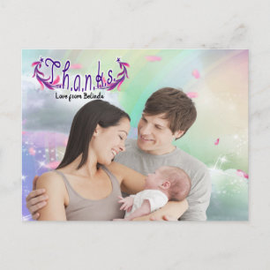 Rainbows, Fluffy clouds & Butterfly Photo Postcard