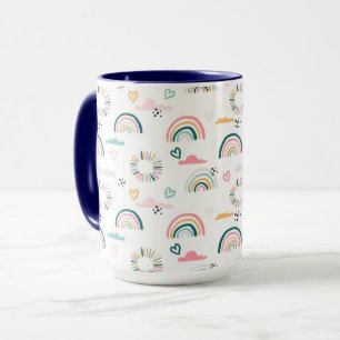 Rainbows & Hearts Pattern Mug