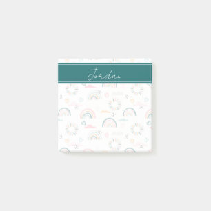 Rainbows & Hearts Pattern Post-it Notes
