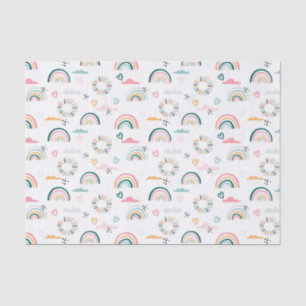 Rainbows & Hearts Pattern Tissue Paper