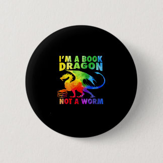 Rainbows I'm A Book Dragons Not A Worm LGBT Gay Pr 6 Cm Round Badge