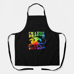 Rainbows I'm A Book Dragons Not A Worm LGBT Gay Pr Apron