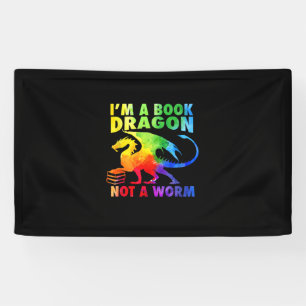 Rainbows I'm A Book Dragons Not A Worm LGBT Gay Pr Banner