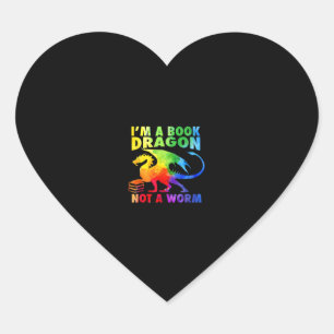 Rainbows I'm A Book Dragons Not A Worm LGBT Gay Pr Heart Sticker