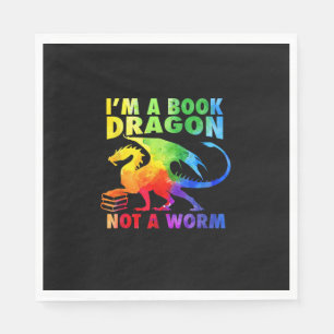 Rainbows I'm A Book Dragons Not A Worm LGBT Gay Pr Napkin