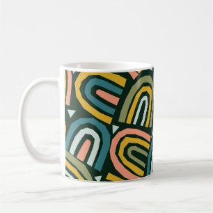 Rainbows in geometric style, vintage pattern. coffee mug