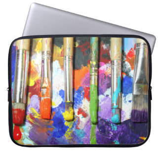 Rainbows In Progress Paint Brush Photography Laptop Sleeve