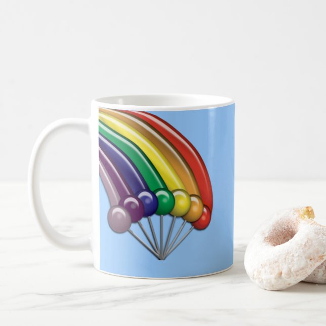 Rainbows & Lollipops Customisable Mug (With Donut)