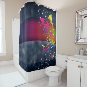 Rainbows n Butterflies Shower Curtain