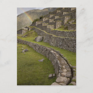 Rainbows over the agricultural terraces, Machu Postcard