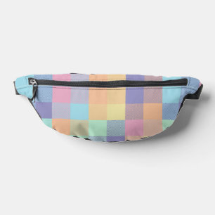 Rainbows Pastel Colours Buffalo Check Plaid 90s Bum Bags