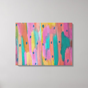 Rainbows & Raindrops Colourful Abstract Canvas Art