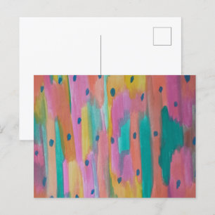 Rainbows & Raindrops Colourful Abstract  Postcard