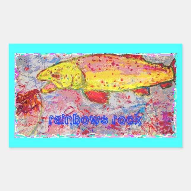 rainbows rock rectangular sticker (Front)