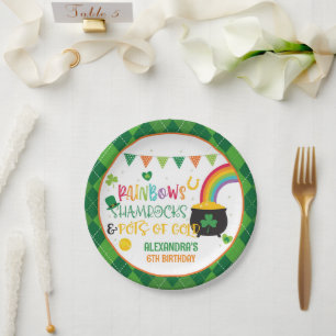 Rainbows, Shamrocks & Pots of Gold Paper Plates